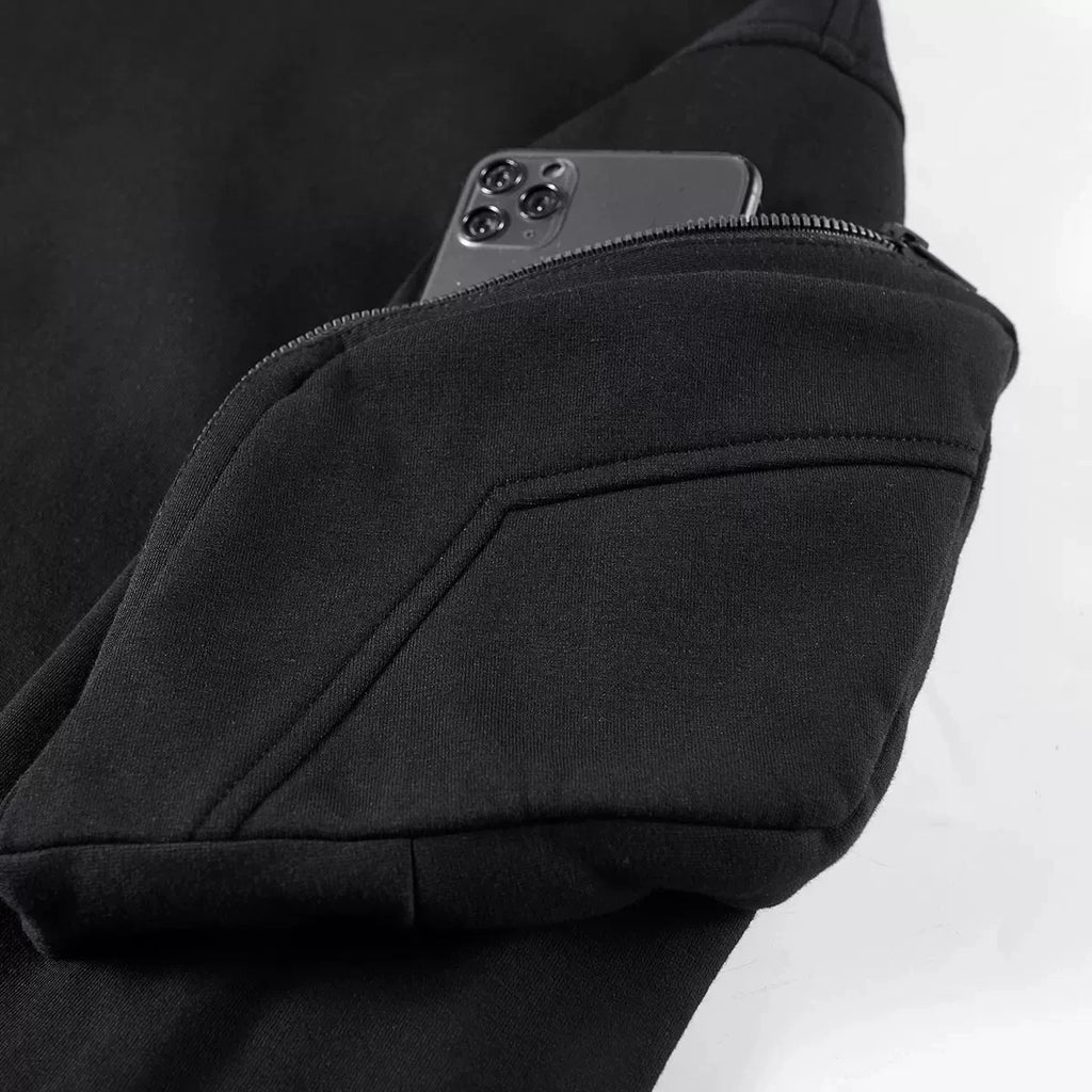 Sudaderas con cremallera para hombre Techwear Dark Souls Cyberpunk con capucha, cuello alto, mascarilla, a prueba de viento, pullovers, tops cargo negro oscuro