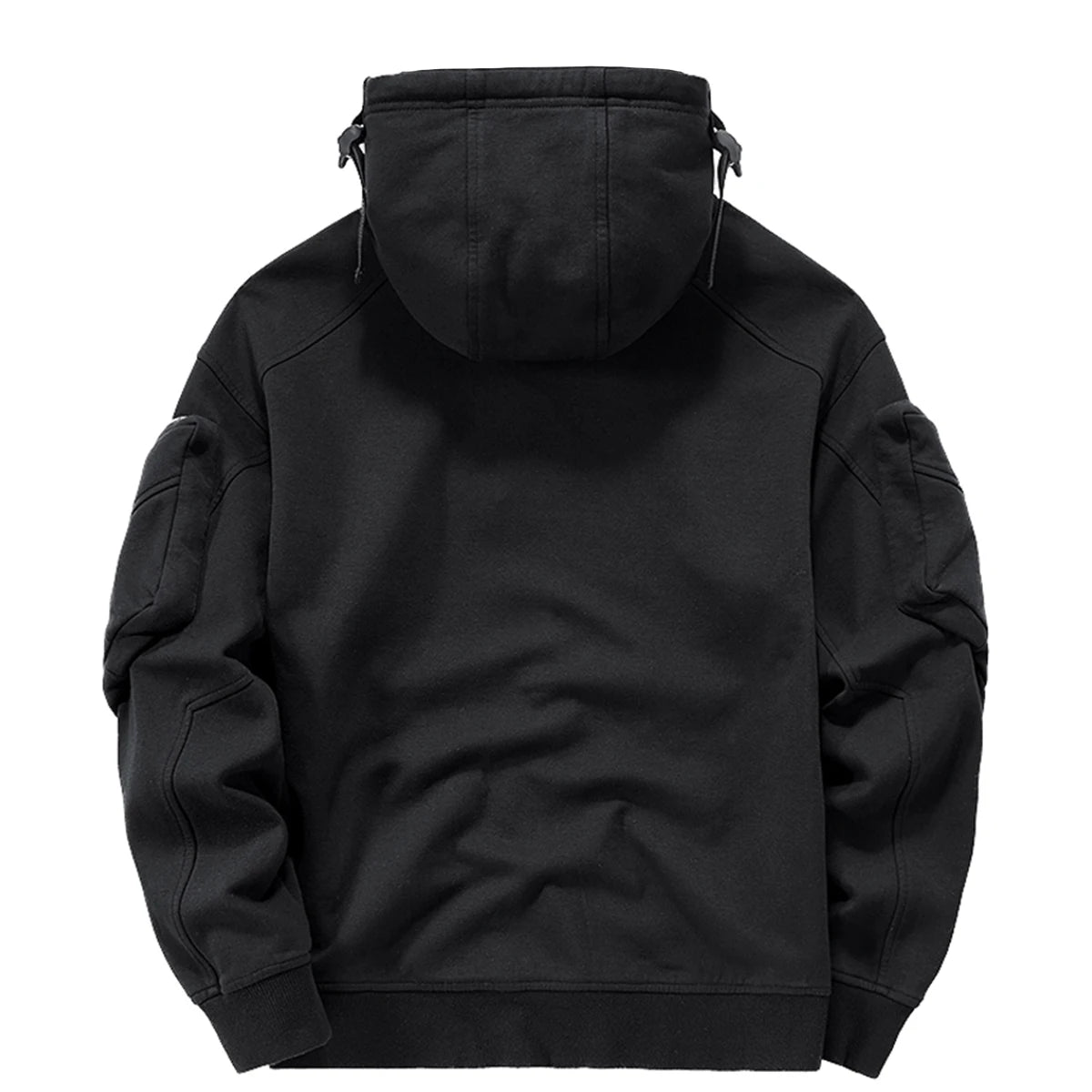 Sudaderas con cremallera para hombre Techwear Dark Souls Cyberpunk con capucha, cuello alto, mascarilla, a prueba de viento, pullovers, tops cargo negro oscuro