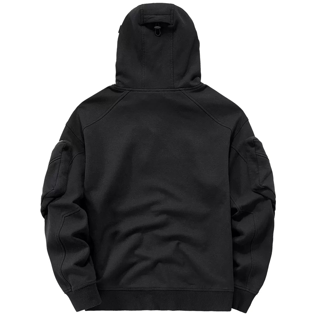 Sudaderas con cremallera para hombre Techwear Dark Souls Cyberpunk con capucha, cuello alto, mascarilla, a prueba de viento, pullovers, tops cargo negro oscuro