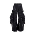 Mauroicardi Primavera Otoño Fresco Largo Holgado Negro Pantalones Cargo de Cuero PU Pierna Ancha Hombres Ropa de Lujo de Diseñador Masculina Streetwear 2025