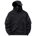 Sudaderas con cremallera para hombre Techwear Dark Souls Cyberpunk con capucha, cuello alto, mascarilla, a prueba de viento, pullovers, tops cargo negro oscuro